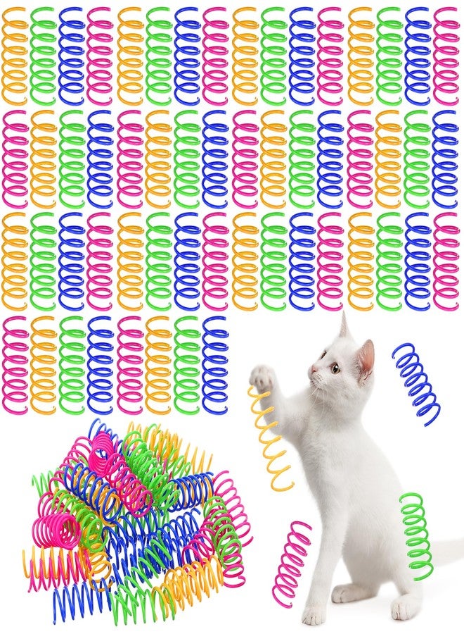 mekueeex 300 Pcs Cat Spring Toy Cat Spiral Toys Interactive for Indoor Colorful Plastic Springs Coil for Kitten Hunting Swatting Biting - Image 1